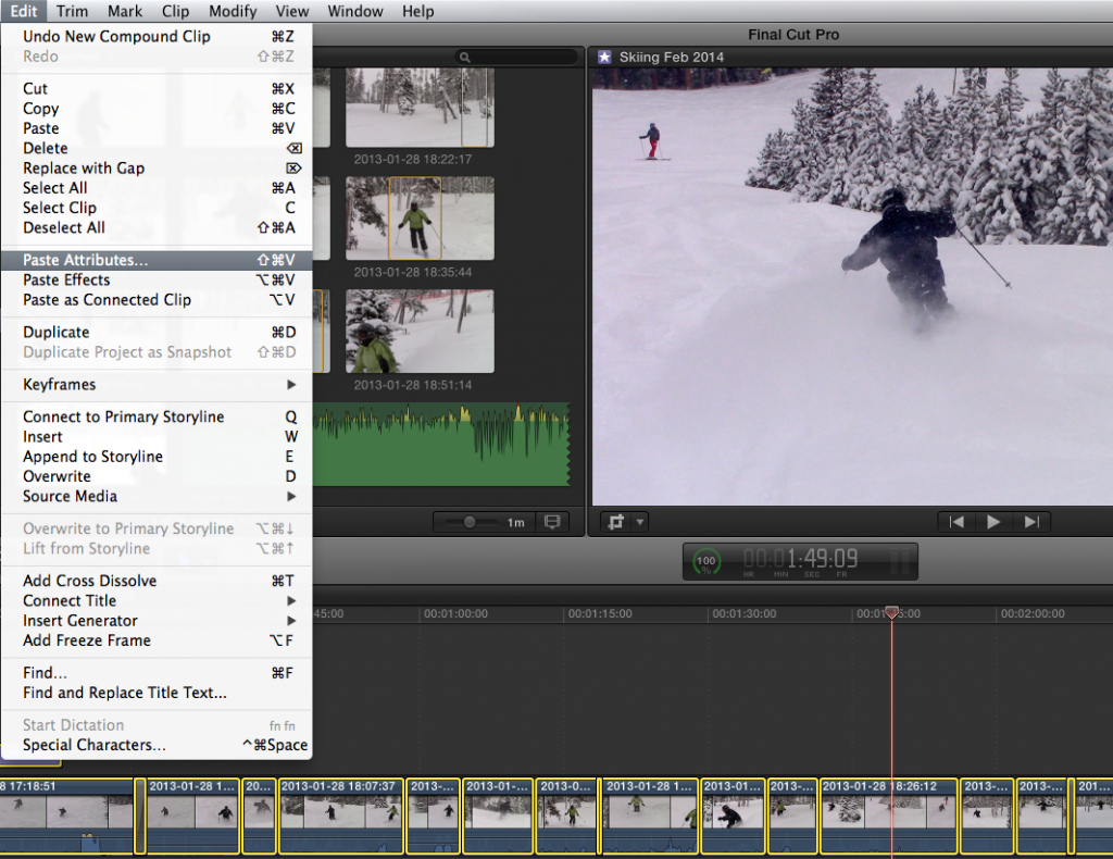 Top 5 Secrets To Get The Most Out of Final Cut Pro X image Top 5 Secrets To Get The Most Out of Final Cut Pro X paste attributes 1024x790 tutorials